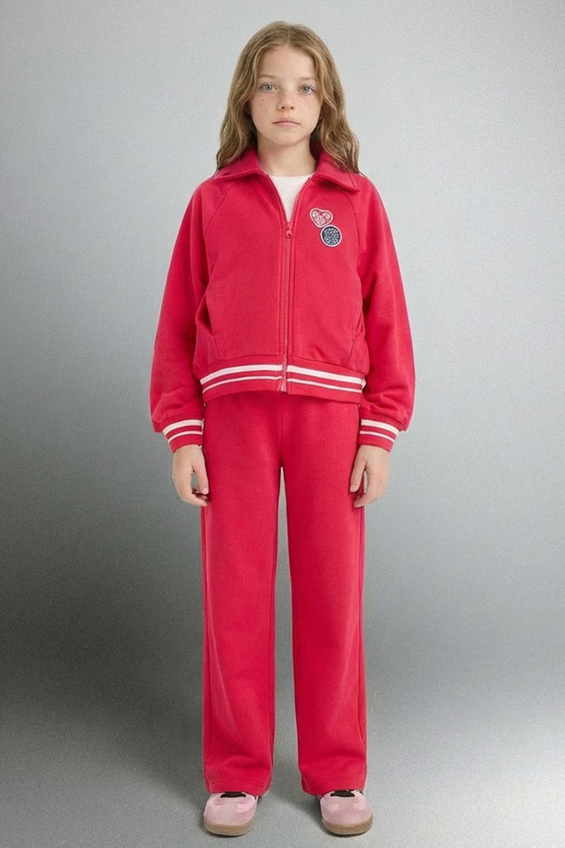 DeFacto Red Girl Girl Sweatshirt and Sweatpants 2 Piece Set Casual - Image 1